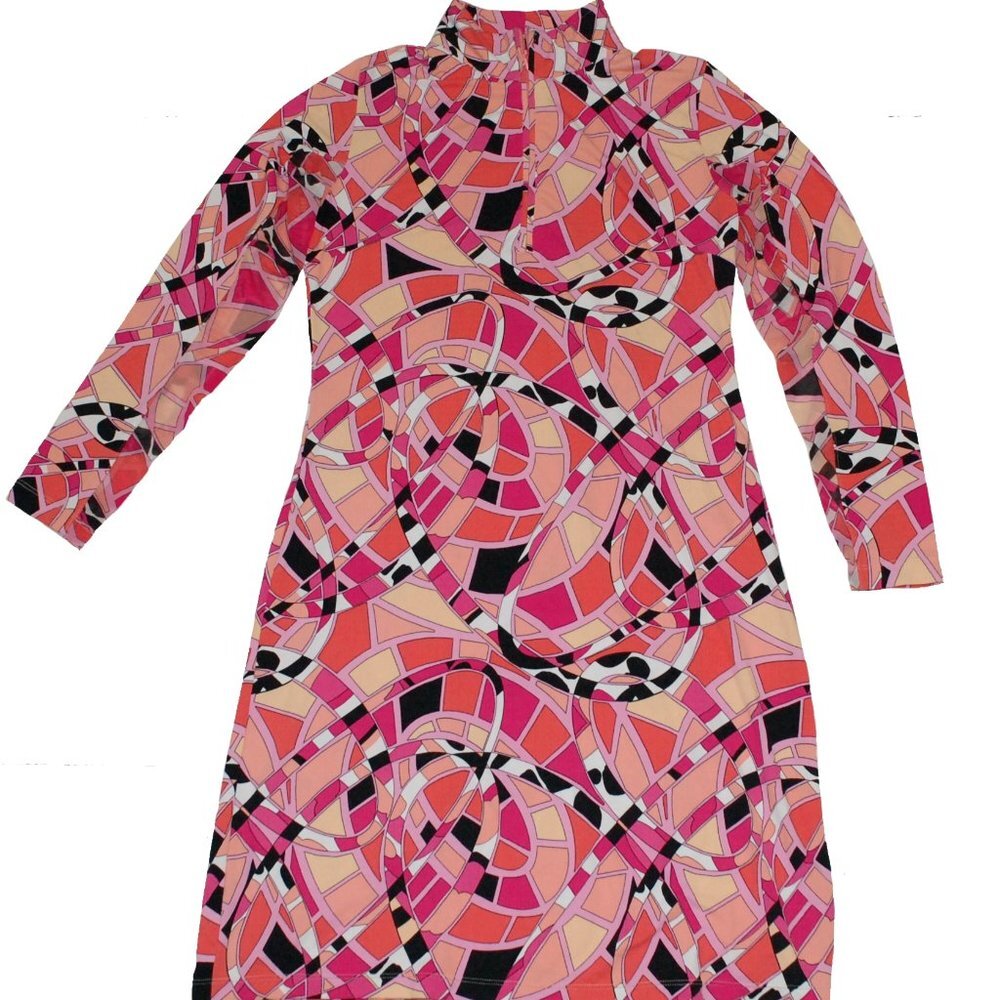 NWT Gottex Lifestyle Women's Porto Fino Pink Long Sleeve Dress XS